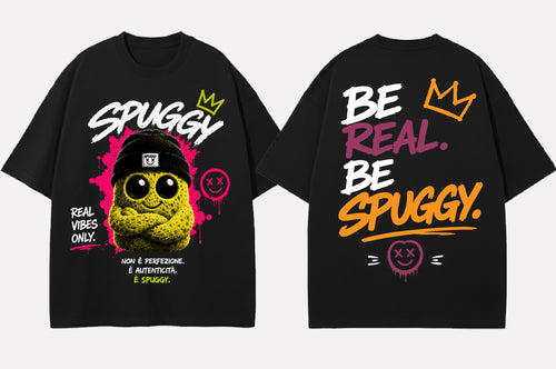 Spuggy T-Shirt Nera Soft But Unstoppable - Fronte e Retro